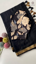 Load image into Gallery viewer, New Wedding Wear Pure Mul Cotton Jacquard Border with Tussles Work Fancy Designer Saree With Unstitched Blouse
