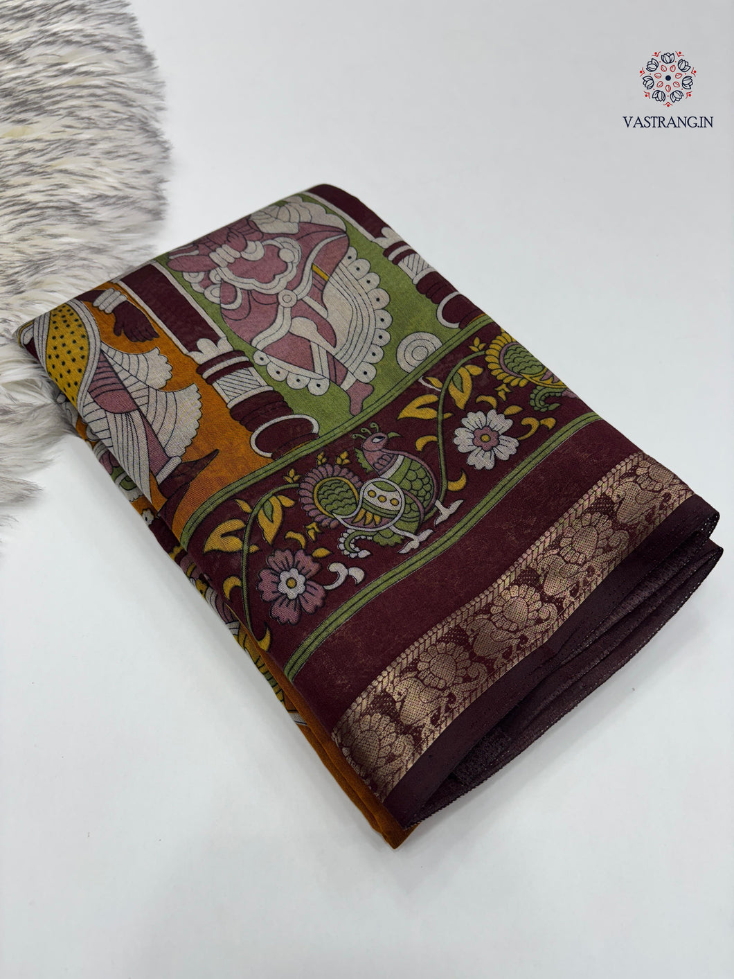New Festive Wear Mustard Color Pure Mangalkari Viscouse Silk Print n Weaving Work Fancy Designer Saree