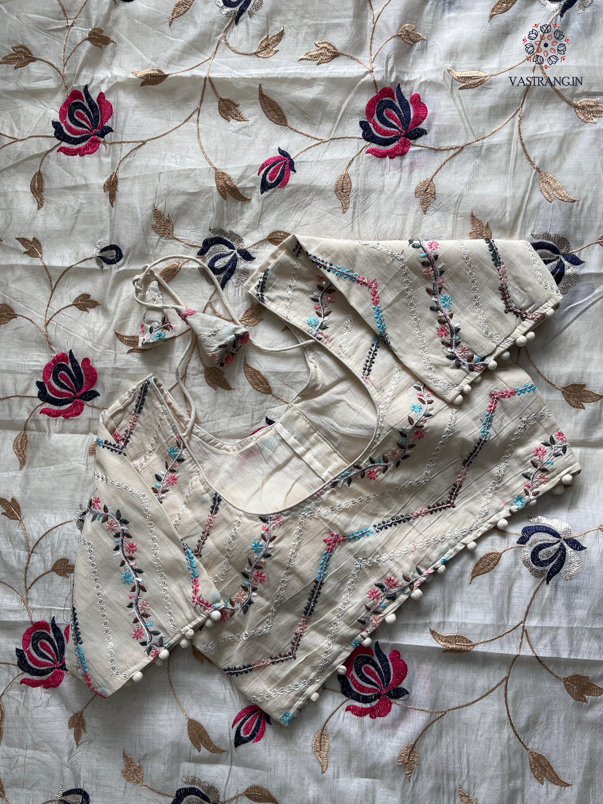 New Chanderi Cotton Heavy Embroidery n Tussels Work Fancy Designer Wedding Wear Saree With Stitched Blouse