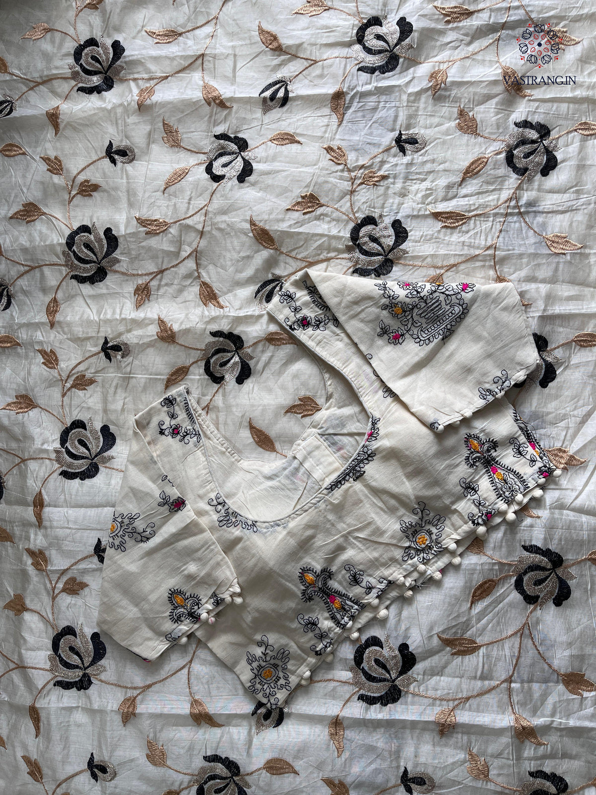 New Chanderi Cotton Heavy Embroidery n Tussels Work Fancy Designer Wedding Wear Saree With Stitched Blouse