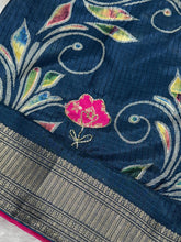 Load image into Gallery viewer, Elegant New Festive Wear Soft Cotton Designer Tussles Print n Weaving Work Saree For Women
