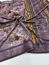 Load image into Gallery viewer, New Staring Purple Color Crush Silk Print n Jacquard Weaving Work Rich Pallu Designer Saree
