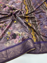 Load image into Gallery viewer, New Staring Purple Color Crush Silk Print n Jacquard Weaving Work Rich Pallu Designer Saree
