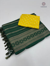 Load image into Gallery viewer, Gorgeous Party Wear Pure Dola Silk Jari Butti With Jacquard Border Designer Blouse Saree For Women
