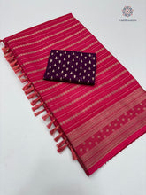 Load image into Gallery viewer, Gorgeous Party Wear Pure Dola Silk Jari Butti With Jacquard Border Designer Blouse Saree For Women
