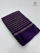 Load image into Gallery viewer, Elegant Party Wear Pure Viscose Georgette Weaving Jacquard Bandhani Print With Satin Border Fancy Desginer Saree For Ceremonial Occasion
