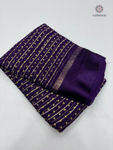 Load image into Gallery viewer, Elegant Party Wear Pure Viscose Georgette Weaving Jacquard Bandhani Print With Satin Border Fancy Desginer Saree For Ceremonial Occasion
