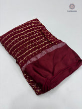 Load image into Gallery viewer, Elegant Party Wear Pure Viscose Georgette Weaving Jacquard Bandhani Print With Satin Border Fancy Desginer Saree For Ceremonial Occasion
