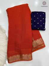 Load image into Gallery viewer, Marvellous Function Wear Orange Colour Viscose Georgette Zari Work With Elegant Pallu Desginer Saree With Blouse
