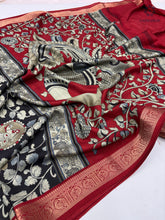 Load image into Gallery viewer, Bloosom Party Wear Pure Mangalkari Viscose Silk Print n Weaving Work Fancy Designer Saree For Women
