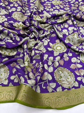 Load image into Gallery viewer, Bloosom Party Wear Pure Mangalkari Viscose Silk Print n Weaving Work Fancy Designer Saree For Women
