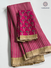 Load image into Gallery viewer, Charming Party Wear Malbhari Silk Printed Work With Golden Broad Border Fancy Designer Saree For Women
