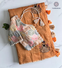 Load image into Gallery viewer, Gorgeous Party Wear Chanderi Cotton Embroidery n Tussels Work Fancy Designer Festive Wear Saree With Stitched Blouse
