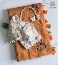 Load image into Gallery viewer, Gorgeous Party Wear Chanderi Cotton Embroidery n Tussels Work Fancy Designer Festive Wear Saree With Stitched Blouse
