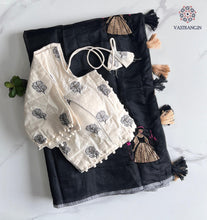 Load image into Gallery viewer, Gorgeous Party Wear Chanderi Cotton Embroidery n Tussels Work Fancy Designer Festive Wear Saree With Stitched Blouse
