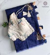 Load image into Gallery viewer, Gorgeous Party Wear Chanderi Cotton Embroidery n Tussels Work Fancy Designer Festive Wear Saree With Stitched Blouse
