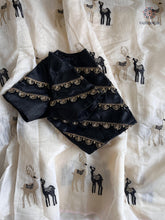 Load image into Gallery viewer, Gorgeous Party Wear Off White Colour Chanderi Cotton Embroidery n Tussels Work Fancy Designer Saree With Stitched Blouse
