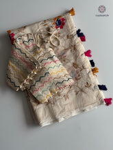 Load image into Gallery viewer, Beautiful Party Wear Chanderi Cotton Embroidery n Tussels Work Fancy Designer Festive Wear Saree With Stitched Blouse
