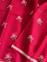 Load image into Gallery viewer, New Wedding Wear Pure Kota Doriya with embroidery work flower on all over the saree with Unstitched Blouse Piece
