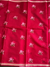 Load image into Gallery viewer, New Wedding Wear Pure Kota Doriya with embroidery work flower on all over the saree with Unstitched Blouse Piece
