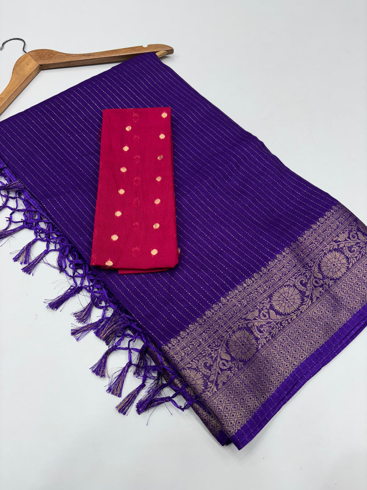 New Pure Dola Silk Zari Weaving With Jhalar Work Fancy Designer Fuction Wear Saree With Blouse Piece