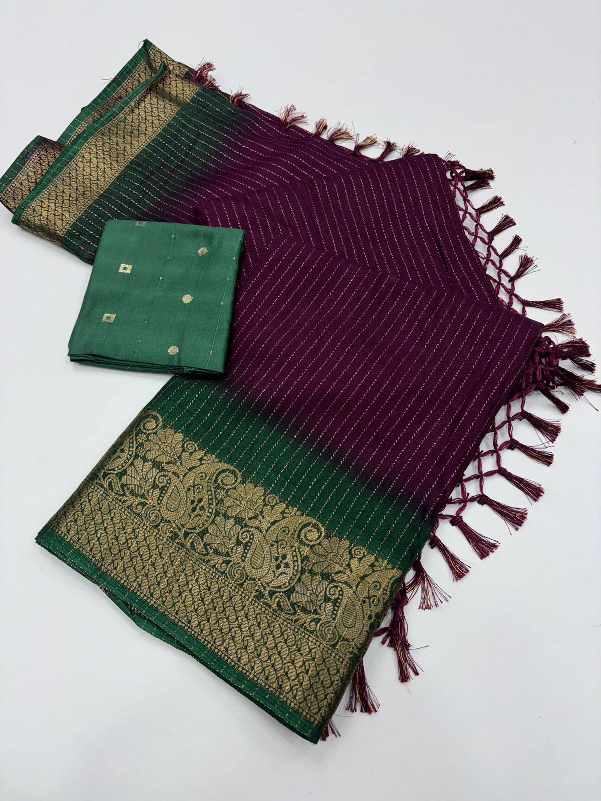 New Pure Dola Silk Zari Weaving With Jhalar Work Fancy Designer Fuction Wear Saree With Blouse Piece