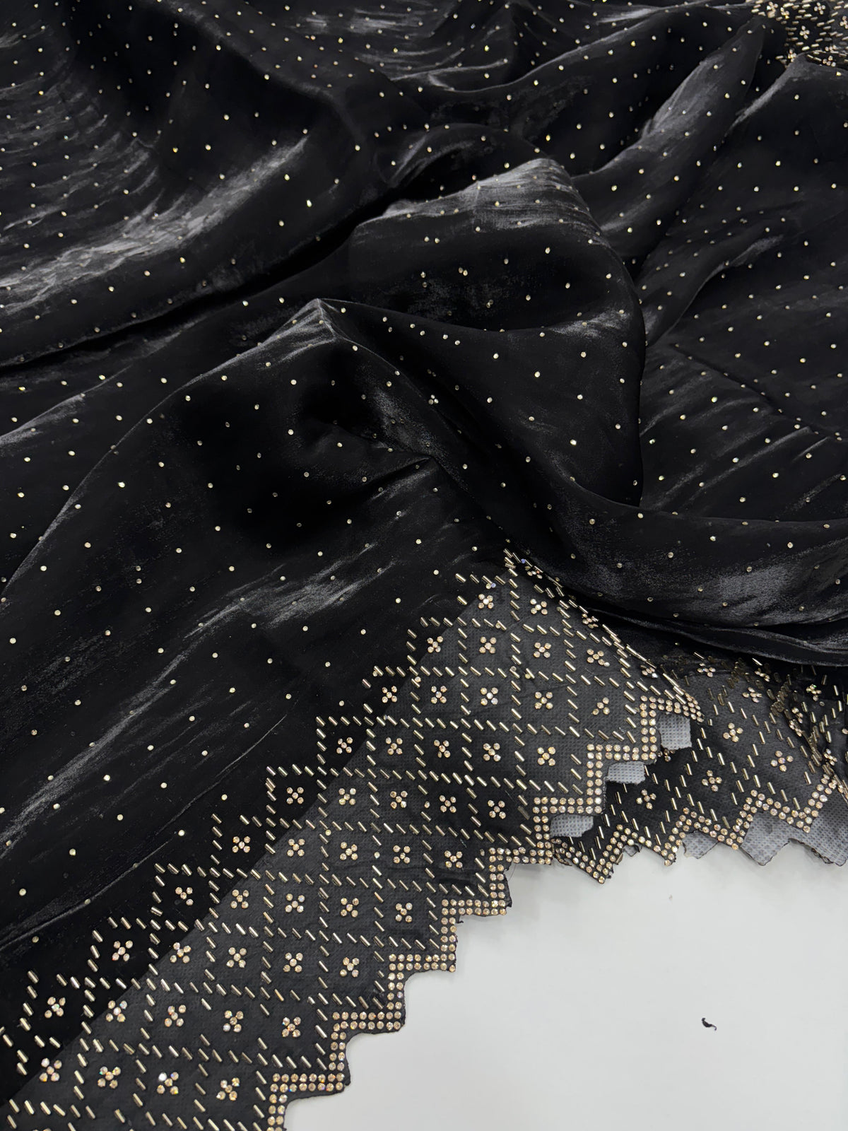 New Partywear Soft Silk Heavy Zarkan Diamond Work Fancy Designer Saree With Blouse Piece