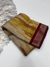 Load image into Gallery viewer, Glamorous Function Wear Pure Sibori Viscose Silk Print With Jacquard Work Rich Pallu Fancy Designer Saree For Women
