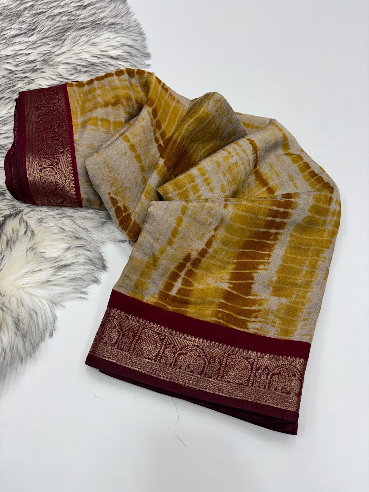 Glamorous Function Wear Pure Sibori Viscose Silk Print With Jacquard Work Rich Pallu Fancy Designer Saree For Women