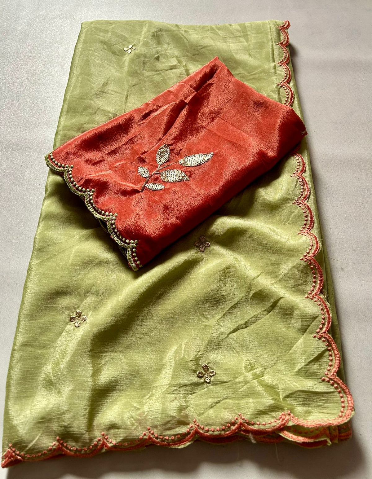Fantabulous Party Wear Soft Chinnon Silk Heavy Sequence Buta Jari Work N Border Fancy Designer Saree Contrast Blouse For Wedding