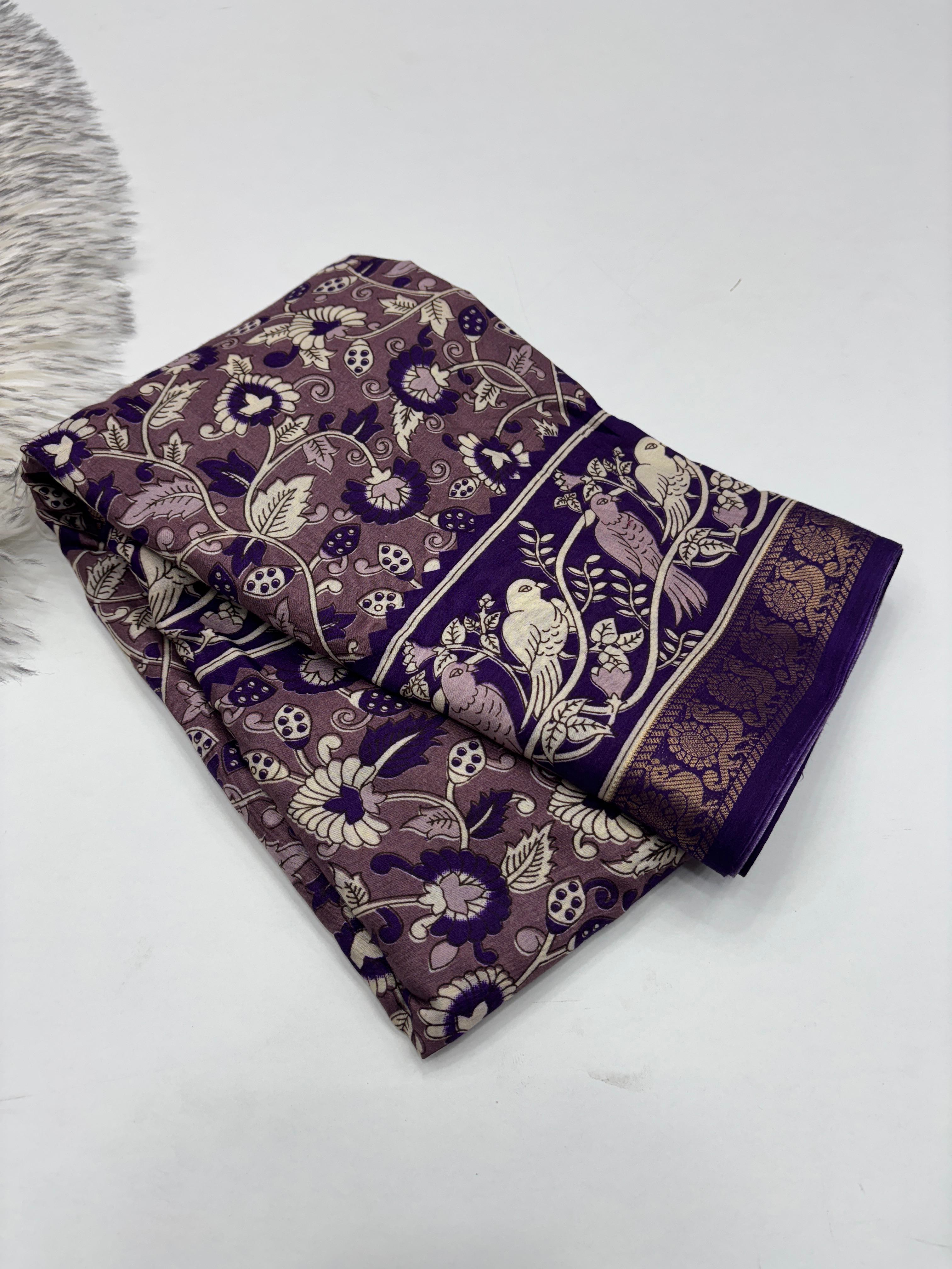 Dazzling Party Wear Pure Mangalkari Viscose Silk Print With Jacquard Work Rich Pallu Fancy Designer Saree For Women