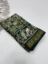 Load image into Gallery viewer, Dazzling Party Wear Pure Mangalkari Viscose Silk Print With Jacquard Work Rich Pallu Fancy Designer Saree For Women
