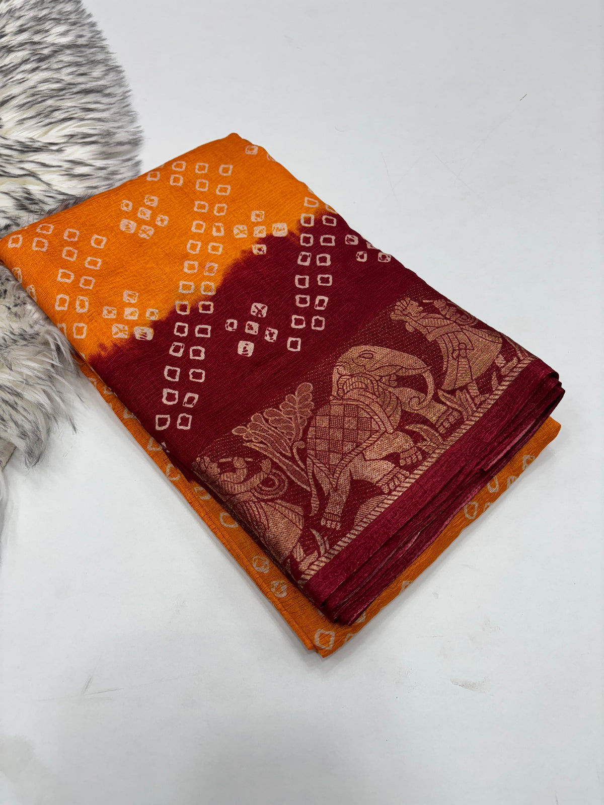 New Wedding Wear Pure Dola Crush Silk Jacquard Weaving n Print Work Fancy Designer Saree