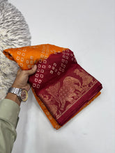 Load image into Gallery viewer, New Wedding Wear Pure Dola Crush Silk Jacquard Weaving n Print Work Fancy Designer Saree
