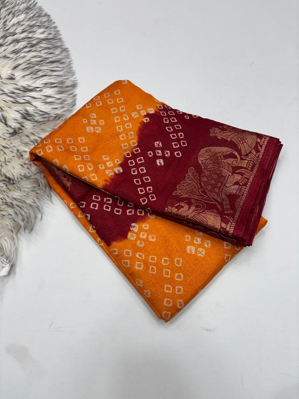 New Wedding Wear Pure Dola Crush Silk Jacquard Weaving n Print Work Fancy Designer Saree