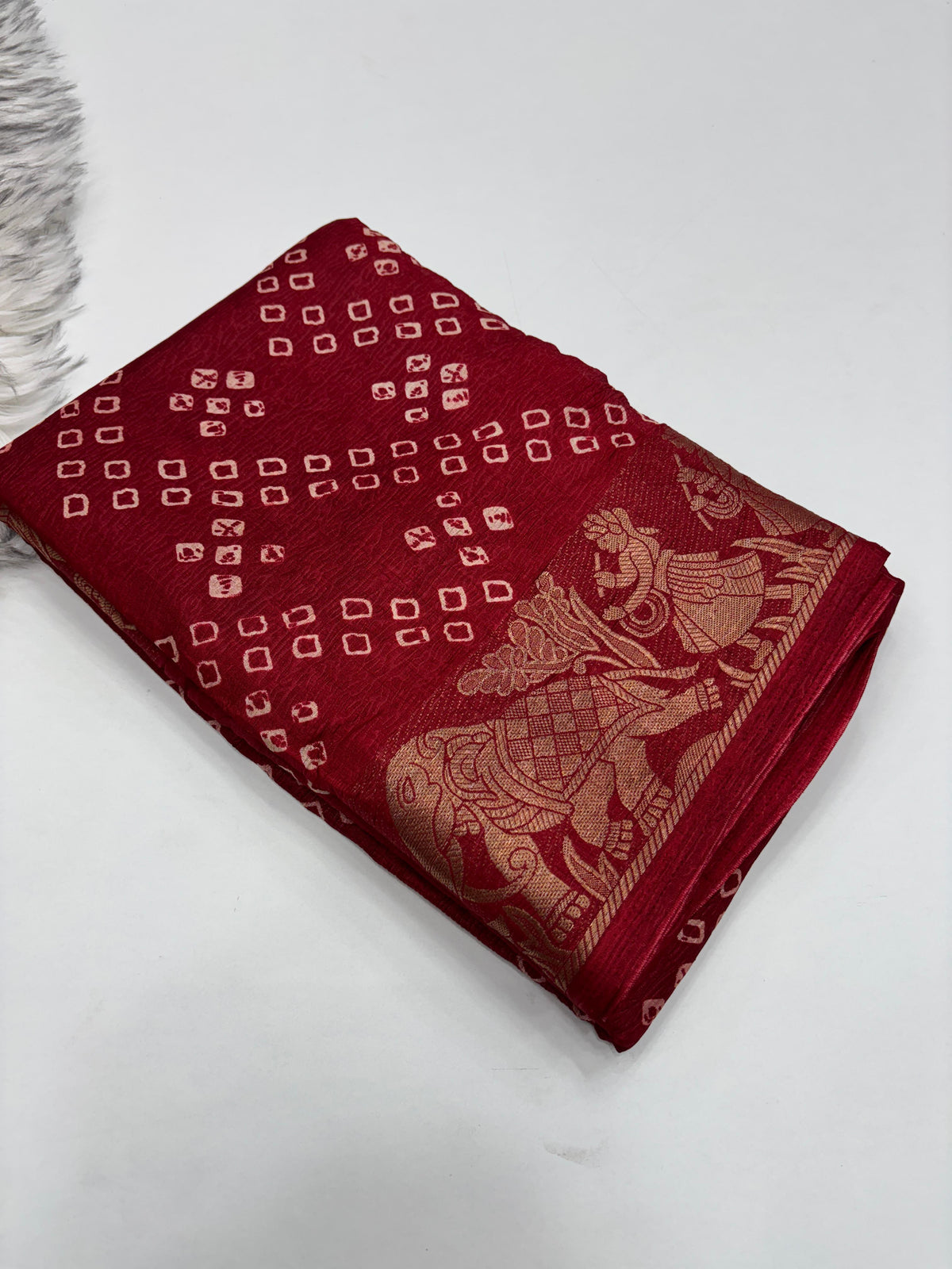 New Wedding Wear Pure Dola Crush Silk Jacquard Weaving n Print Work Fancy Designer Saree