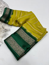 Load image into Gallery viewer, New Festive Wear Green Color Pure Dola Silk Jacquard Weaving Work Fancy Designer Saree With Blouse Piece

