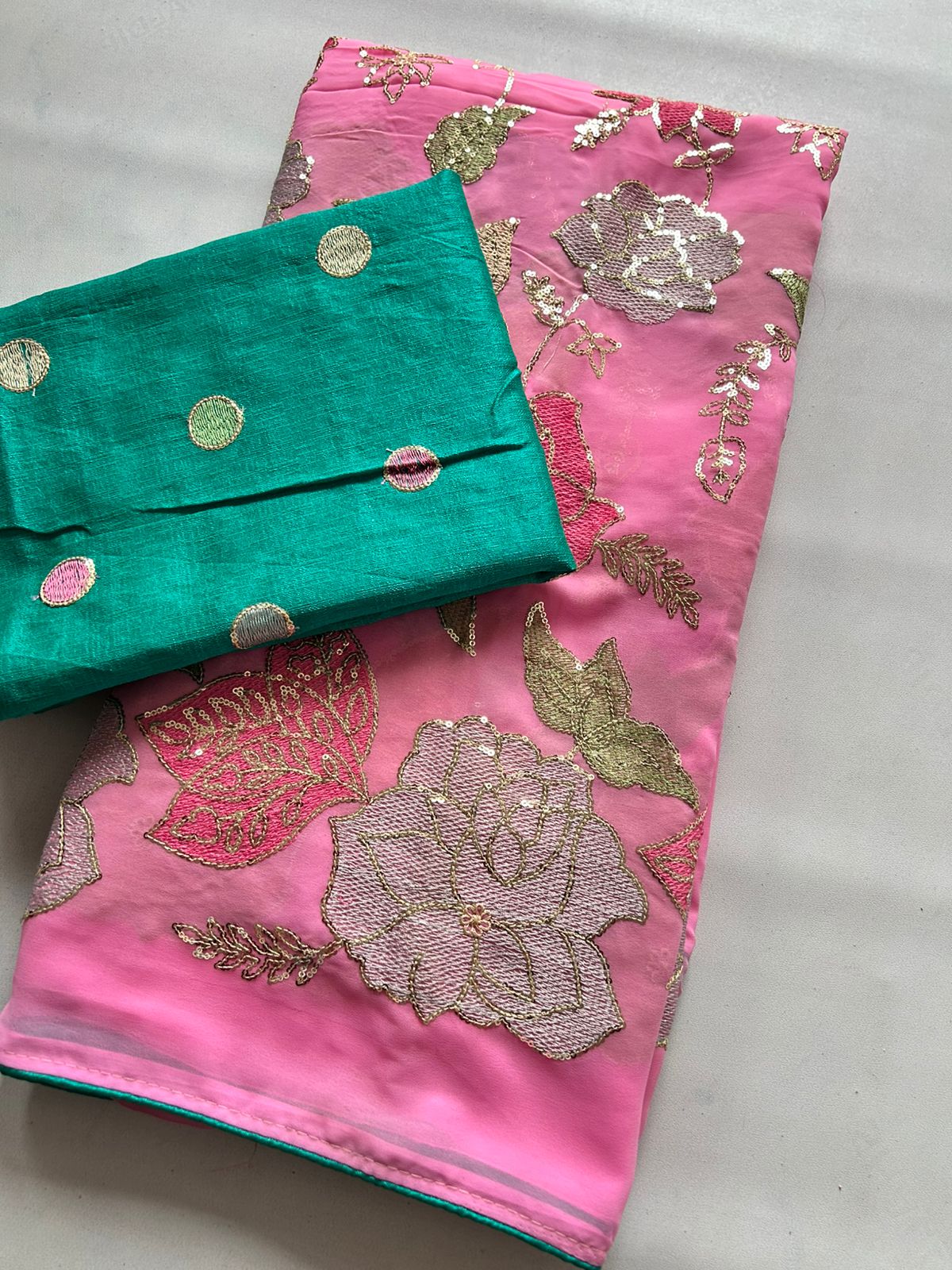 New Wedding Wear Pink Color Soft Georgette Embroidery n Sequence Work Fancy Designer Saree With Blouse