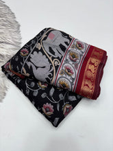 Load image into Gallery viewer, Incomparable Party Wear Pure Mangalkari Viscose Silk Print With Jacquard Work Rich Pallu Fancy Designer Saree For Occasion
