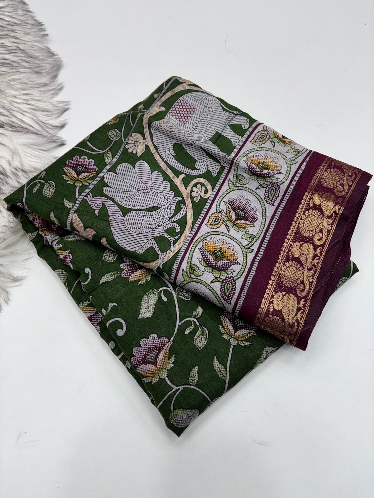 Incomparable Party Wear Pure Mangalkari Viscose Silk Print With Jacquard Work Rich Pallu Fancy Designer Saree For Occasion
