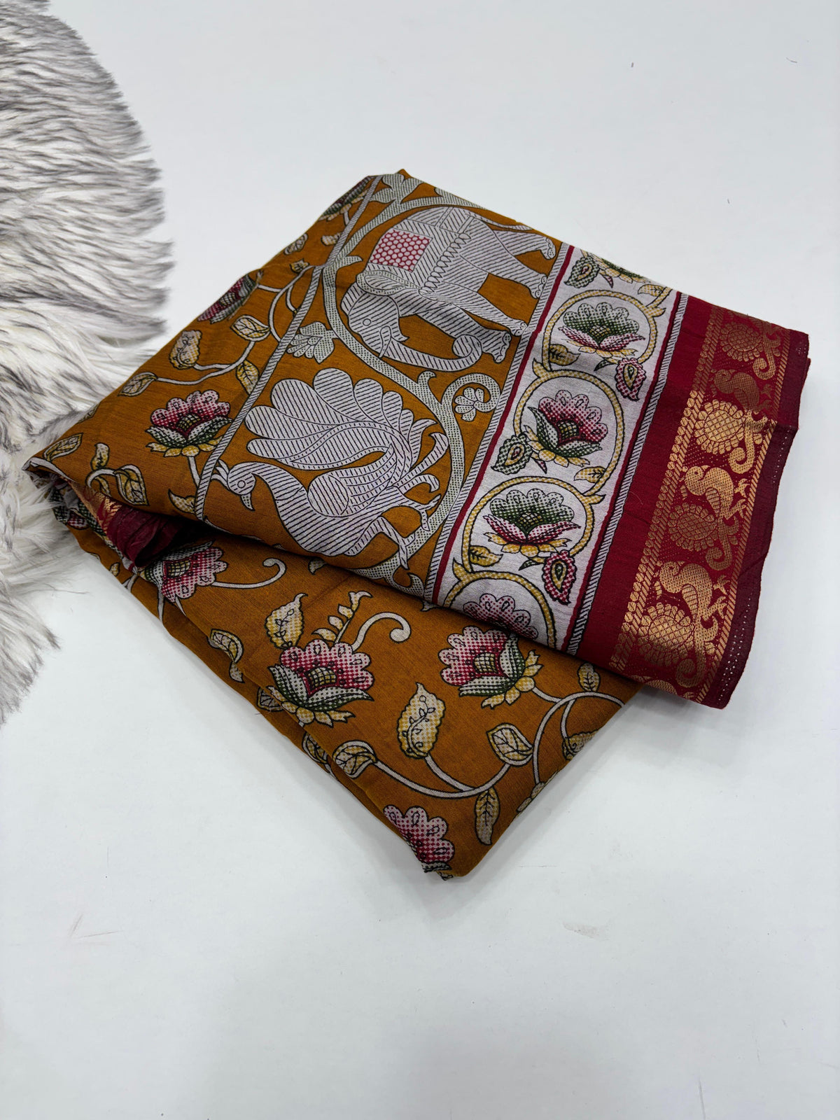 Incomparable Party Wear Pure Mangalkari Viscose Silk Print With Jacquard Work Rich Pallu Fancy Designer Saree For Occasion
