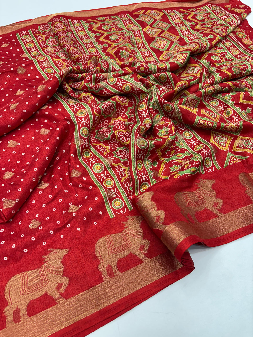 Marvellous Party Wear Red Colour Pure Dola Silk Zari Jacquard Weaving Work Fancy Designer Saree For Women