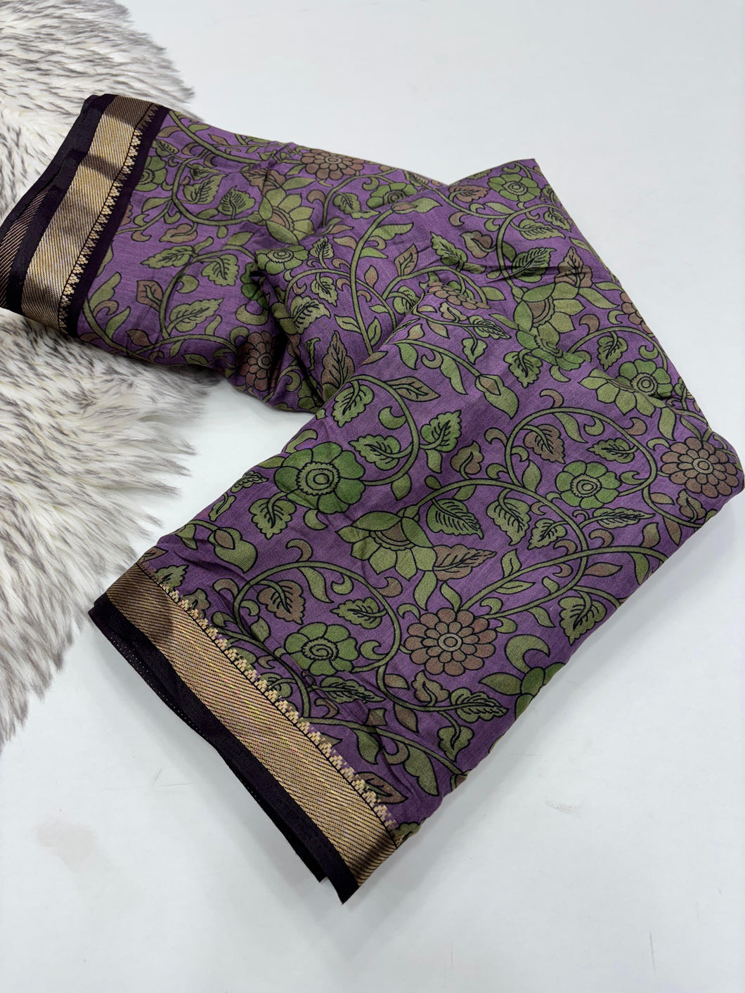 Prettiest Function Wear Pure Mangalkari Viscouse Silk Print With Designer Pallu Fancy Saree For Women
