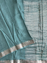 Load image into Gallery viewer, Confounding Sea Green Color Pure Viscose Chinnon Zari Jacquard Weaving Work Saree With Glowing Blouse Piece
