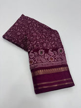 Load image into Gallery viewer, Charming Pure Soft Cotton Silk Print With Jacquard Border Work Saree With Blissful Blouse Piece
