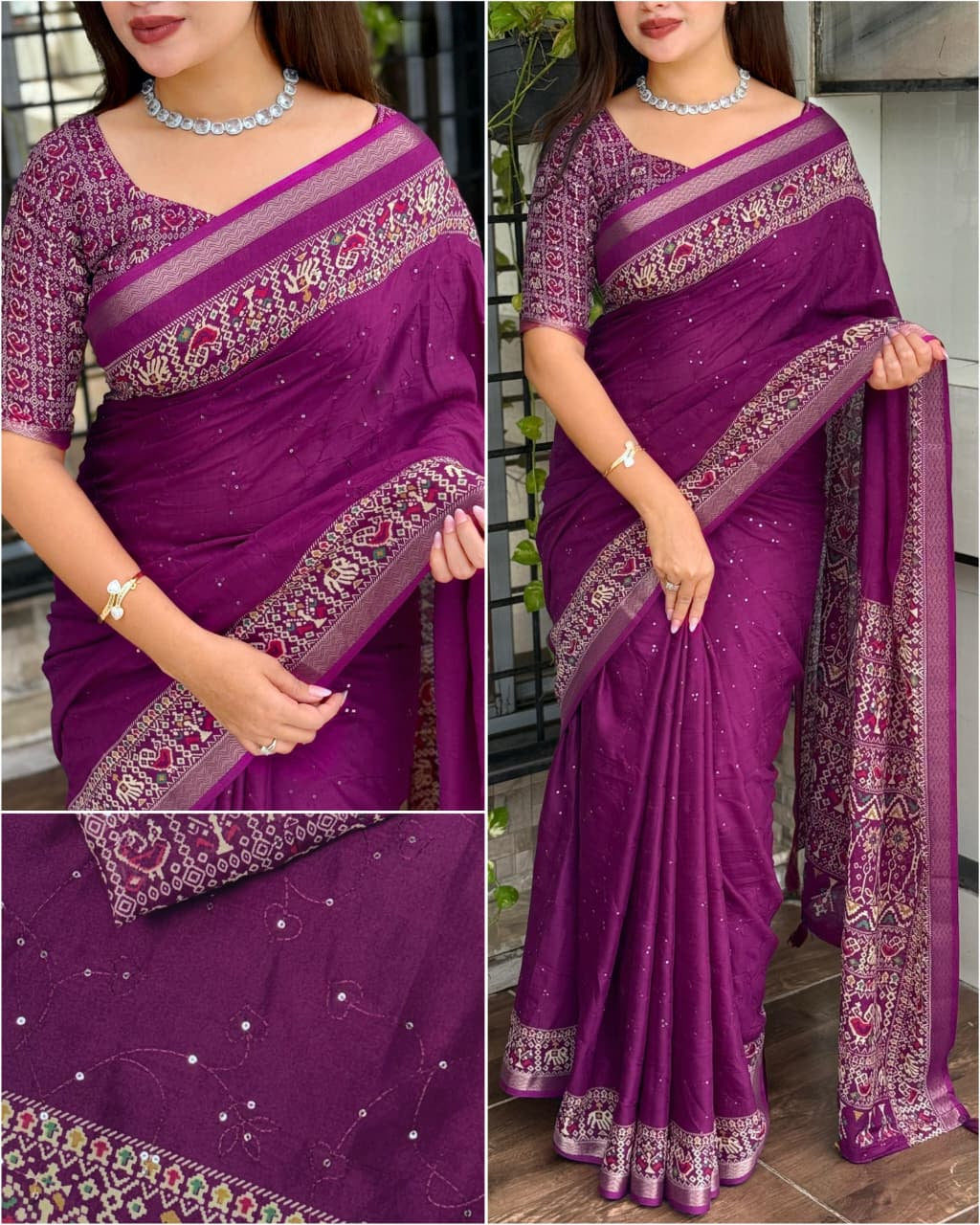 Entrancing Pure Mul Cotton Sequence  With Ajrakh Prined Fancy Designer Saree With Gratifying Blouse Piece