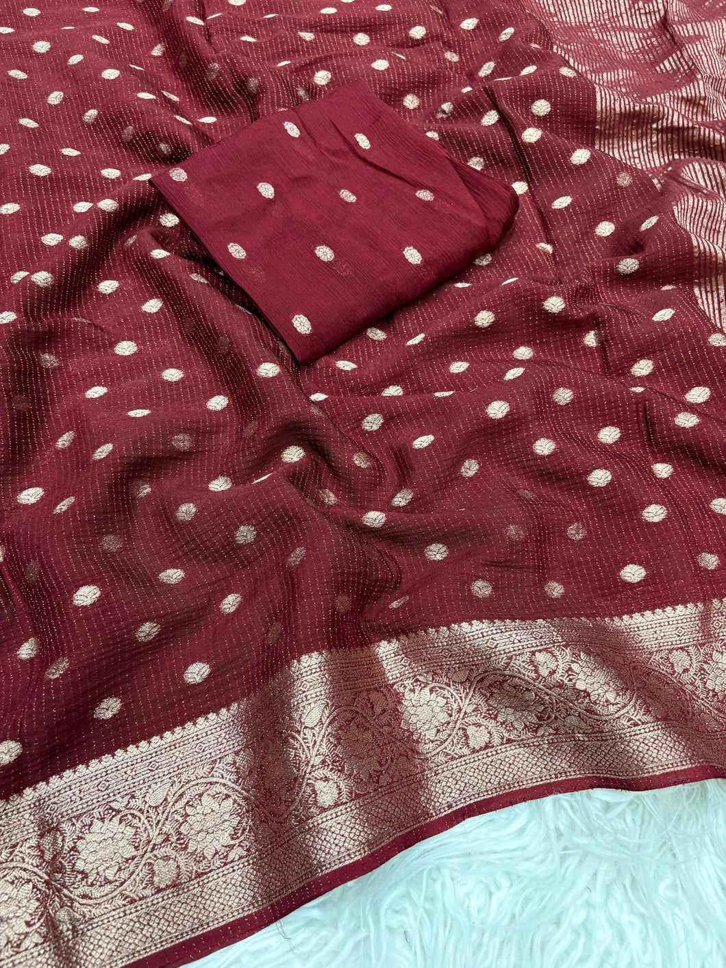 Charismatic Party Wear Pure Viscose Chinoon Zari Jacquard Weaving Work Fancy Designer Saree With Glowing Blouse Piece