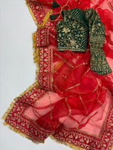 Load image into Gallery viewer, New Festival Wear Red Color Organza Silk Emboridered n Sequence Work Fancy Designer Saree With Unstitched Blouse
