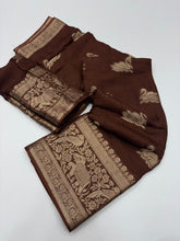Load image into Gallery viewer, Exuberant Function Wear Pure Viscose Soft Jacquard Weaving Border Fancy Saree With Blouse
