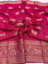 Load image into Gallery viewer, Exuberant Function Wear Pure Viscose Soft Jacquard Weaving Border Fancy Saree With Blouse

